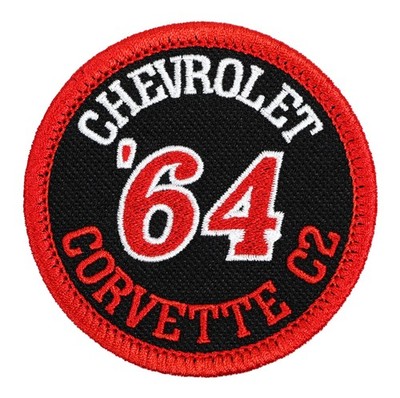 1964 Chevrolet Corvette C2 Embroidered Patch Black/Red Iron-On Sew-On Hat Jacket