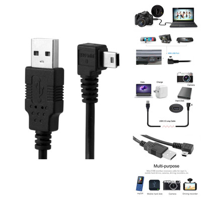 Mini USB Kabel 3 Meter 90 Grad Rechtwinklig USB2 USB Mini B 5 Pol
