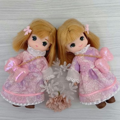 Miki-chan Maki-chan Twin Set of 2 Pink Floral ONE PIECE with Bag