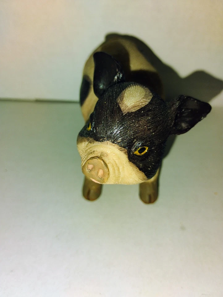 Primitive Vtg Style Resin Country Farm Barnyard Pig Hog 3.5x4 (Head Right) - Image 2 of 4