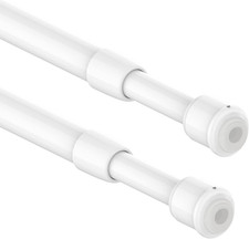 2 Pezzi Bacchette per Tende a Vetro Senza Forare, Bastone Tenda a Pressione Este