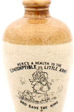 VINTAGE c1900s CONTEMPTABLE LITTLE ARMY SCOTLAND STONEWARE WHISKY JUG FLAGON
