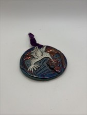 Hummingbird "I am Present" Raku Holiday Ornament by Jeremy Diller