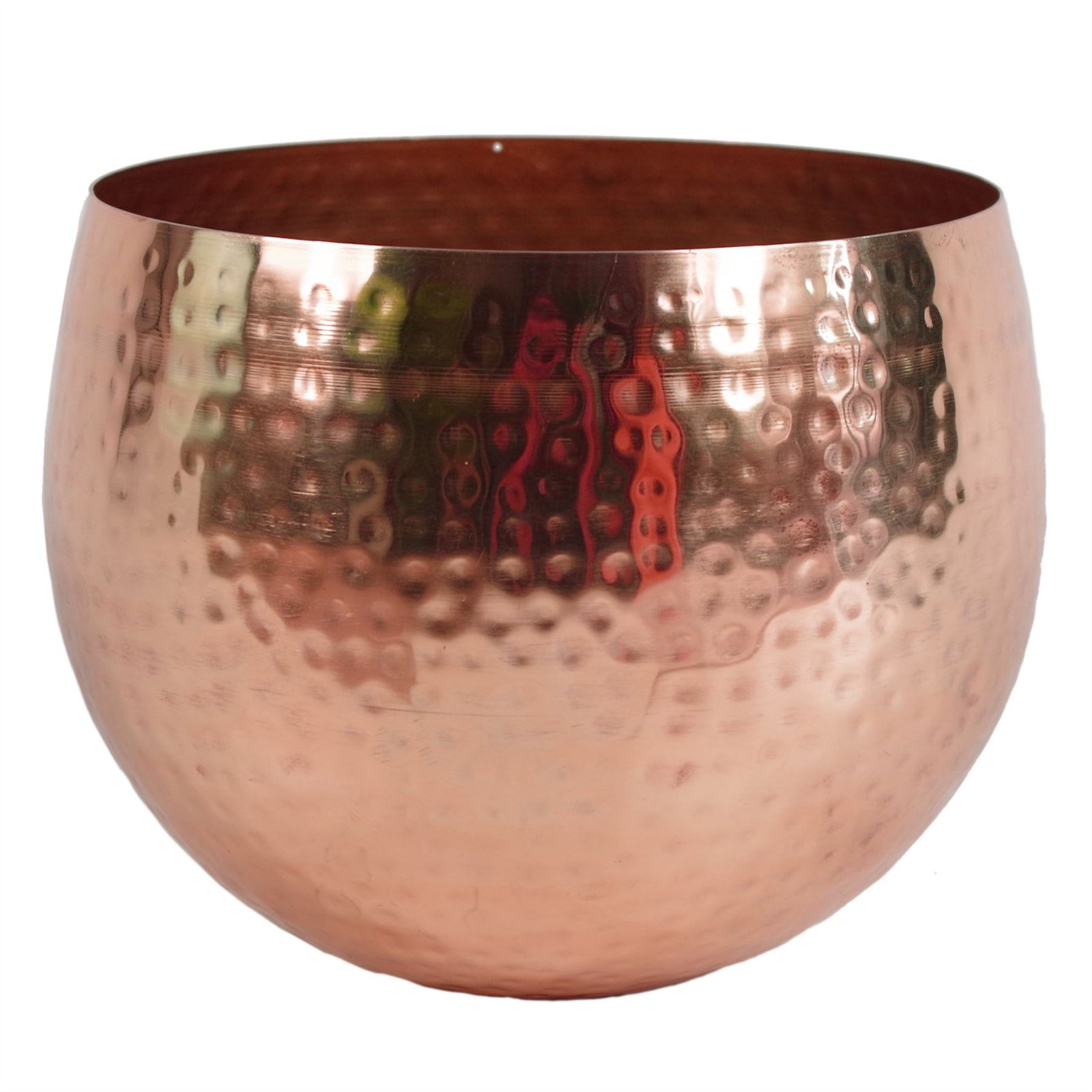B&Q -  Large Metal Planter 22 X 18Cm Hammered Copper Colour Straight Edge - Image 2