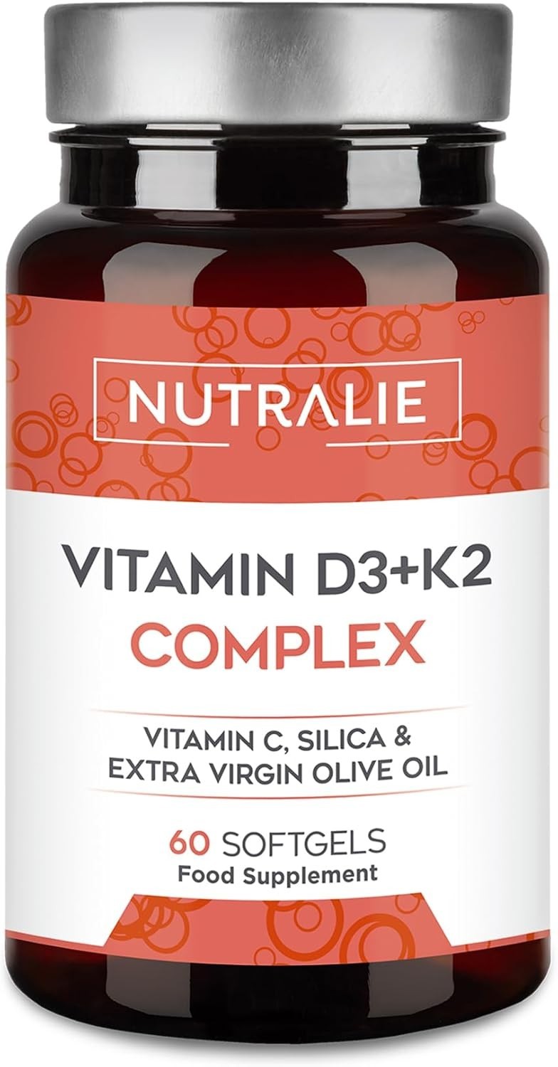 Nutralie Vitamin D3 and K2 10,000 IU - D3 K2 MK7 with Vitamin C BB 04/29