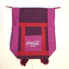 Rare Coca-Cola Spiced Insulated Zipper Bag Backpack W/ Snaps Coke Used
