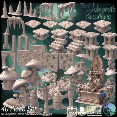 Underdark Swamp Terrain Set - 3D Printed Fantasy RPG Scenery for 28-32mm Games