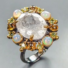 Handmade ring 8 ct Natural Aquamarine Ring 925 Sterling Silver Size 8 /R444930