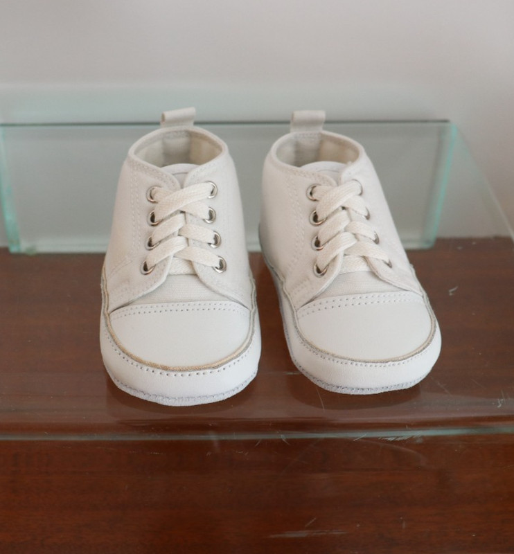 VINTAGE PAYLESS 3058 BABY'S FIRST SHOES WHITE LACE UP, ANKLE  SUPPORT
