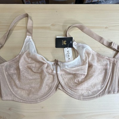 Wacoal Retro Chic Bra Womens 46D Beige Lace Full Coverage Underwire 855186