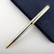Luxury Metal Rollerball Pen 0.7Mm Blue Ink Steel Gold Business Signature Pens fo