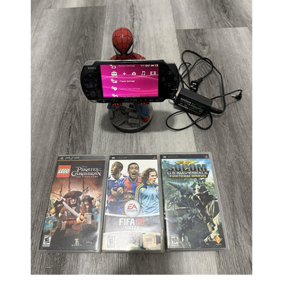 Sony PSP 3001 Handheld Console Bundle w/ AC Adapter + 3 Games w/ Cases