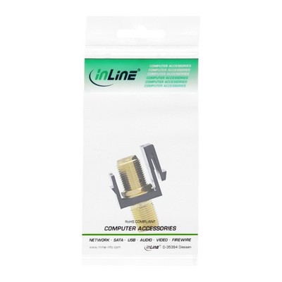 76202I inline keystone installation adapter for satellite cable 2x F sockets black ~D~