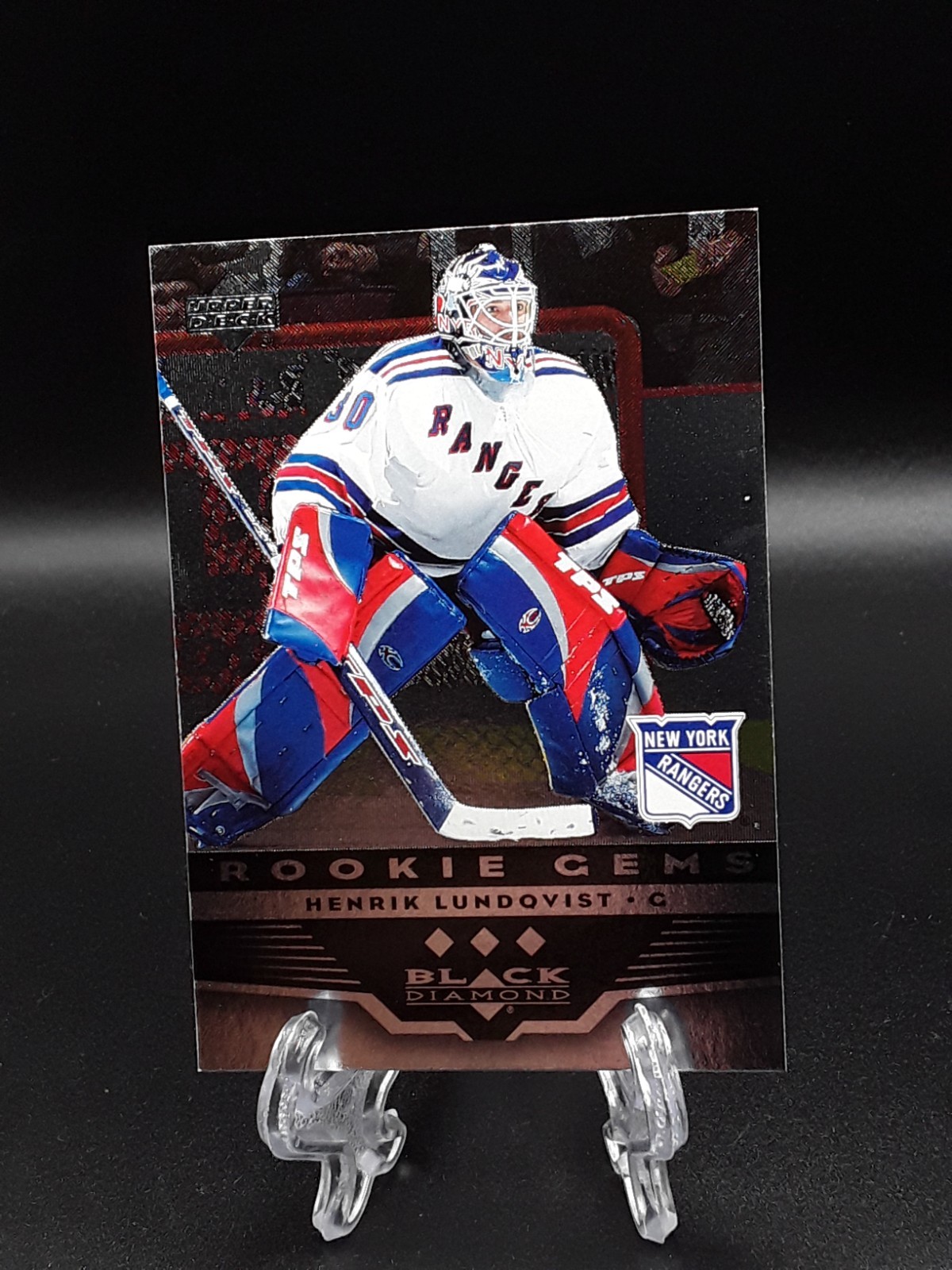 2005-06 Upper Deck Black Diamond Rookie Gems Henrik Lundqvist #156 (RC)