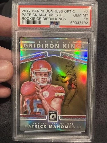 PSA 10 2017 Optic Patrick Mahomes Gridiron Kings Rookie Refractor Silver Prizm