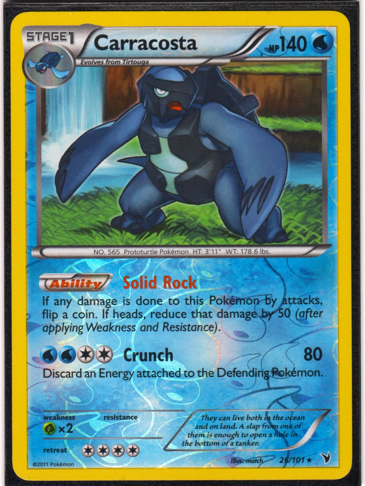 Carracosta 26/101 R Noble Victories Pokemon Reverse Holo LP