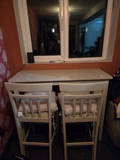 Light Grey Bar Table and 2 Bar Chairs