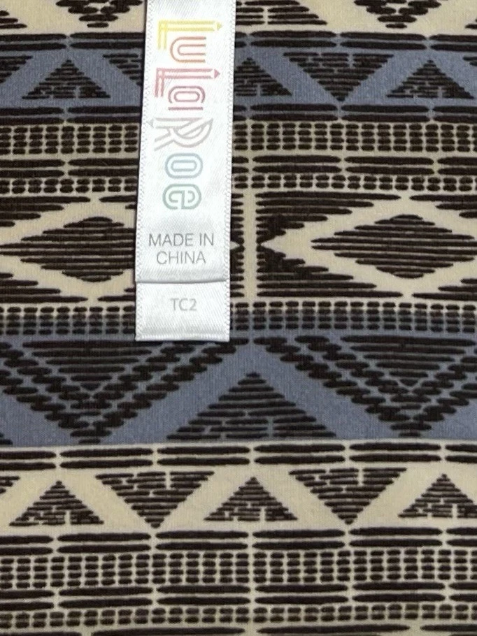 Леггинсы LuLaRoe TC2 высокие изогнутые 2 осени КОРИЧНЕВЫЕ AZTEC в полоску вестерн шеврон лаунж - Изображение 4 из 4