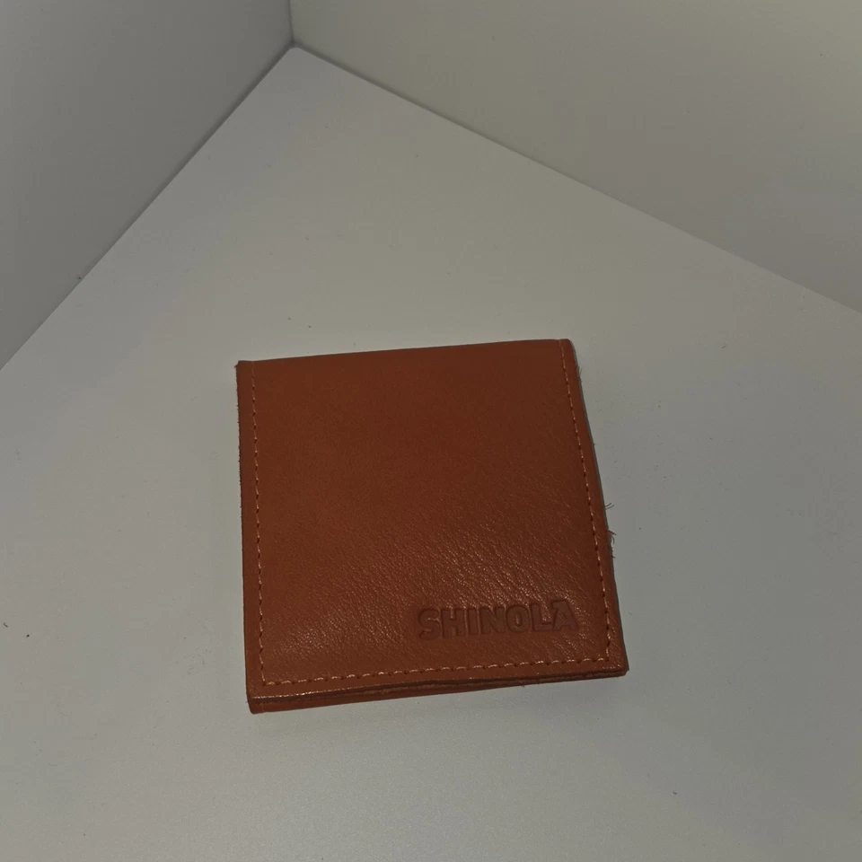 Shinola Detroit Naranja Castaño Cuero Gafas de Sol Estuche Bolsa Viaje Vidrio Marrón Foto 2 de 4