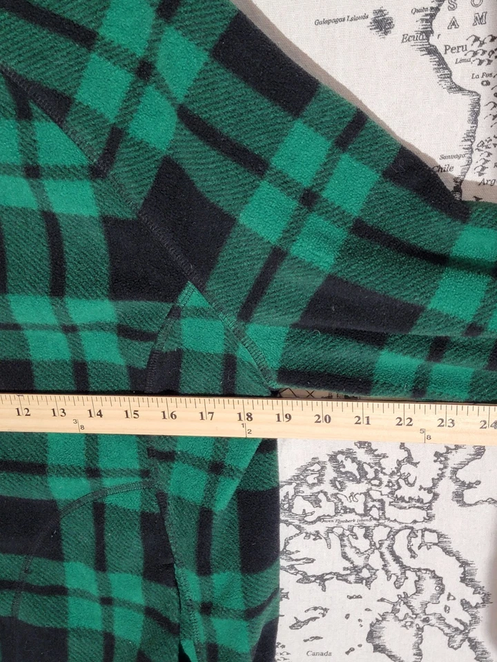 Chaqueta polar Merona para mujer L verde negra a cuadros cremallera completa suave cálida pulóver Foto 2 de 4