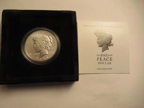 2021 P US Mint Uncirculated Peace Dollar Silver Dollar (.999-.858 ASW)