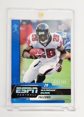 MINT #/ED BLUE HOLO FOIL 2005 Upper Deck ESPN Warrick Dunn #5 ATLANTA FALCONS 
