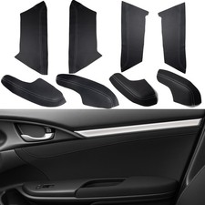 Door Armrest Covers Leather Wrap for Honda Civic 2016-2021 10th Gen   Anti
