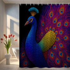 Colorful Peacock Shower Curtain for Vibrant Bathroom Decor