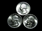 1944PDS  Brilliant Uncirculated 90% Silver Three Coin Washington Quarter Set DF3