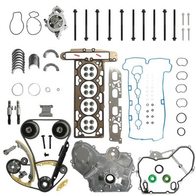 Engine Rebuild Overhaul Kit Timing Chain VVT Water Pump Head Gasket Set Solen...