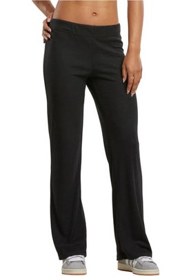 Urban Classics Stoffhose Damen Ladies Rib Pants schwarz Basics