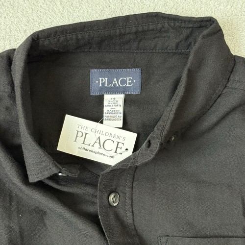 The Children's Place TCP Oxford Shirt Boys 14 Husky Black Button-Down Collar NWT - Picture 6 of 9