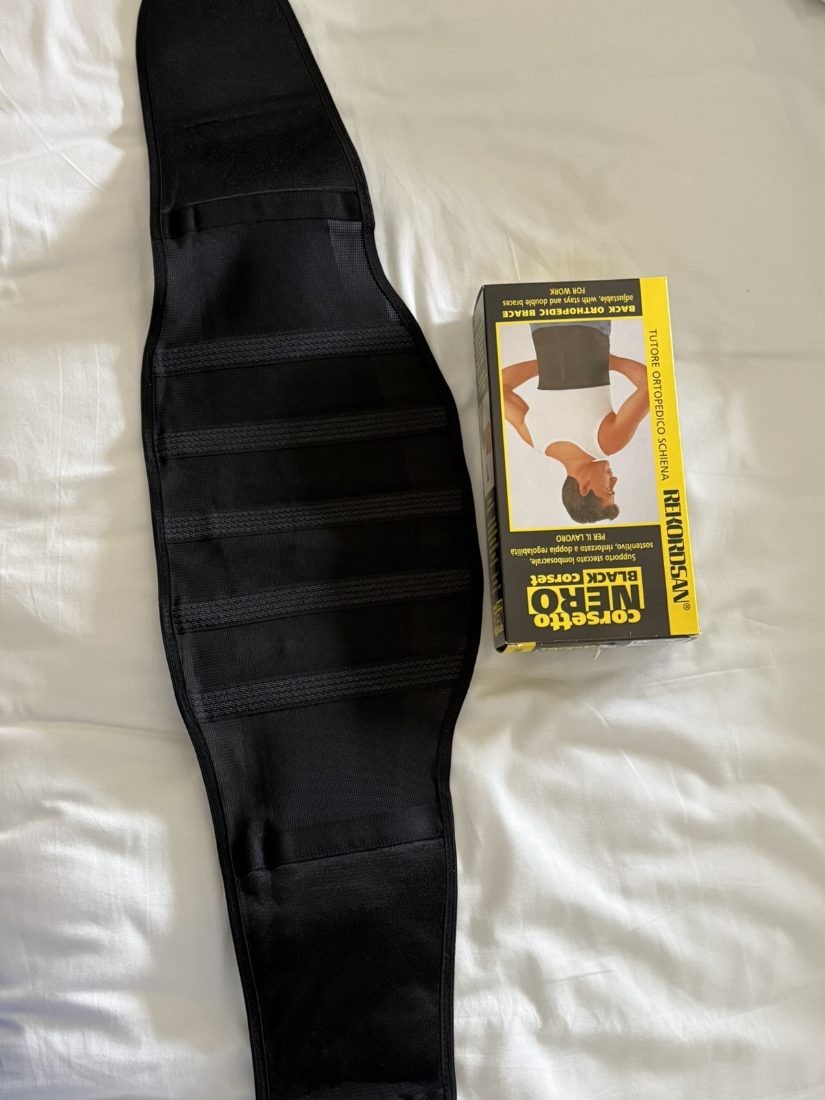 CORSETTO LOMBARE (L) Fascia Cintura Con Rinforzo Busto Ortopedico per la Schiena