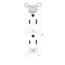 Pass & Seymour CR15-W White 15A 5-15R Receptacle Outlet Duplex 125V Commercial