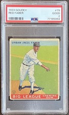 1933 Goudey #79 Urban Red Faber, Chicago White Sox, HOF, PSA 2