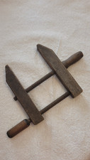 Very Large Antique Primitive Wooden Parallel Screw Clamp Tool Vise Use Display