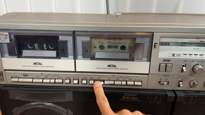 Working SHARP GF-909 Vintage Stereo Boombox Karaoke System Double