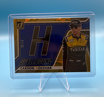 Panini 2026 Donruss NASCAR Spellbound Carson Hocevar #29 Blue Gold Ice /35