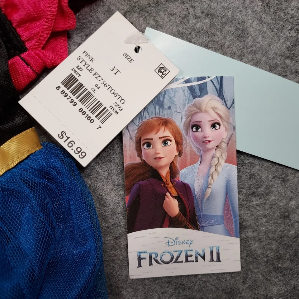 Disney Princesa Frozen Anna Fantasía Camisón Pijama Disfraz Vestido Niña 3T Foto 4 de 4