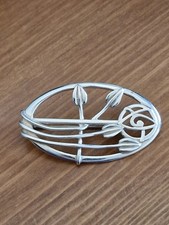 Vintage Carrick Jewellery Sterling Silver Mackintosh Style Brooch 5×3cm. 925.