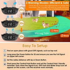2 In 1 Dog GPS Fence Tracker Wireless GPS Dog Fence GPS Dog Collar With 32-2887F