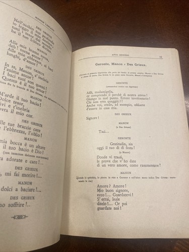 1893 Manon Lescaut Dramma Lirico In Quattro Atti Opera In Four Acts + Broadside! - Picture 7 of 12