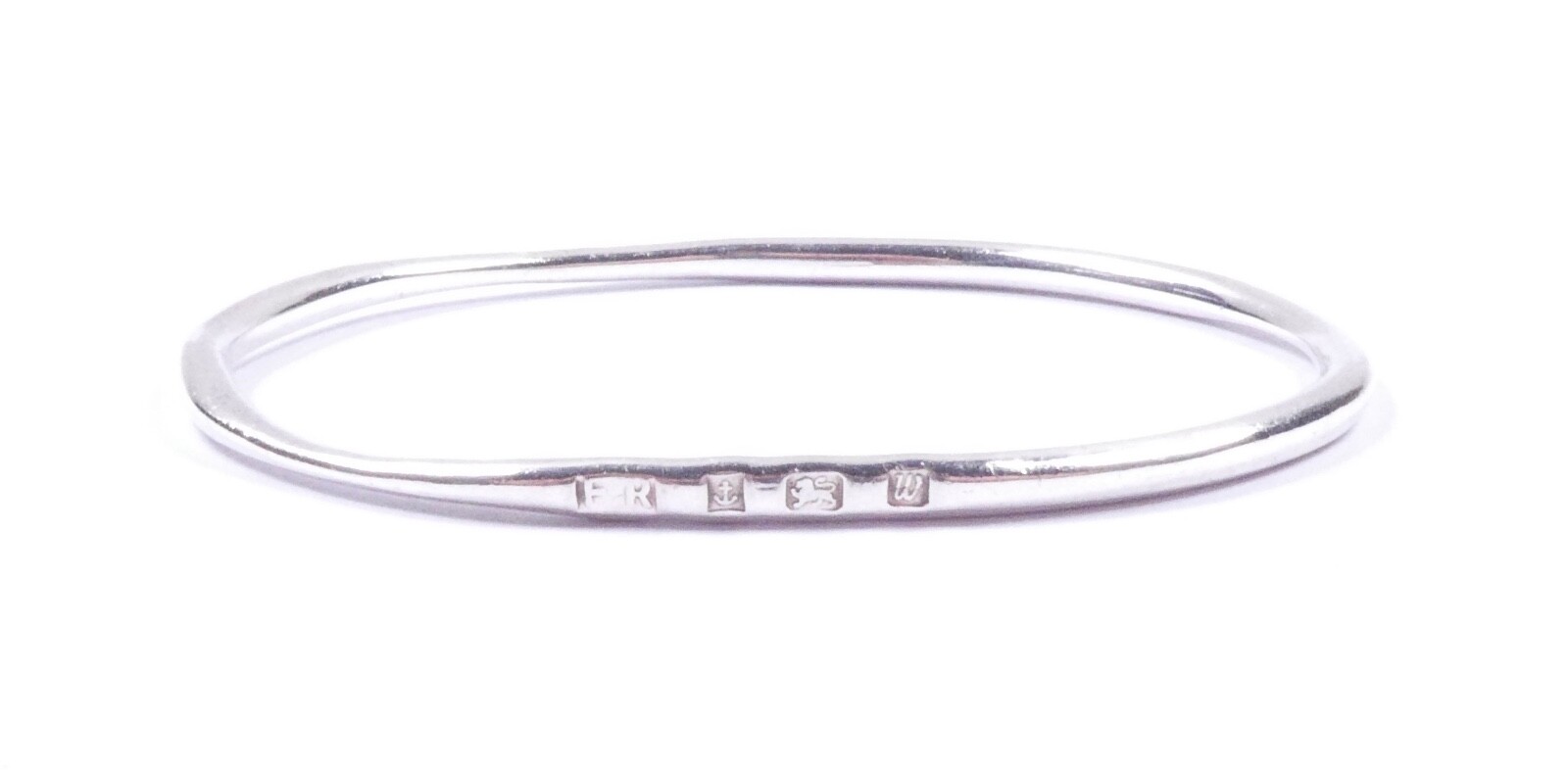 Modernist Bangle Bracelet Thin Solid 925 Sterling… - image 2