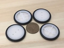 4 Pieces White wheel Belt Pulley 24mm Car rubber Reduced Gear Motor A12
