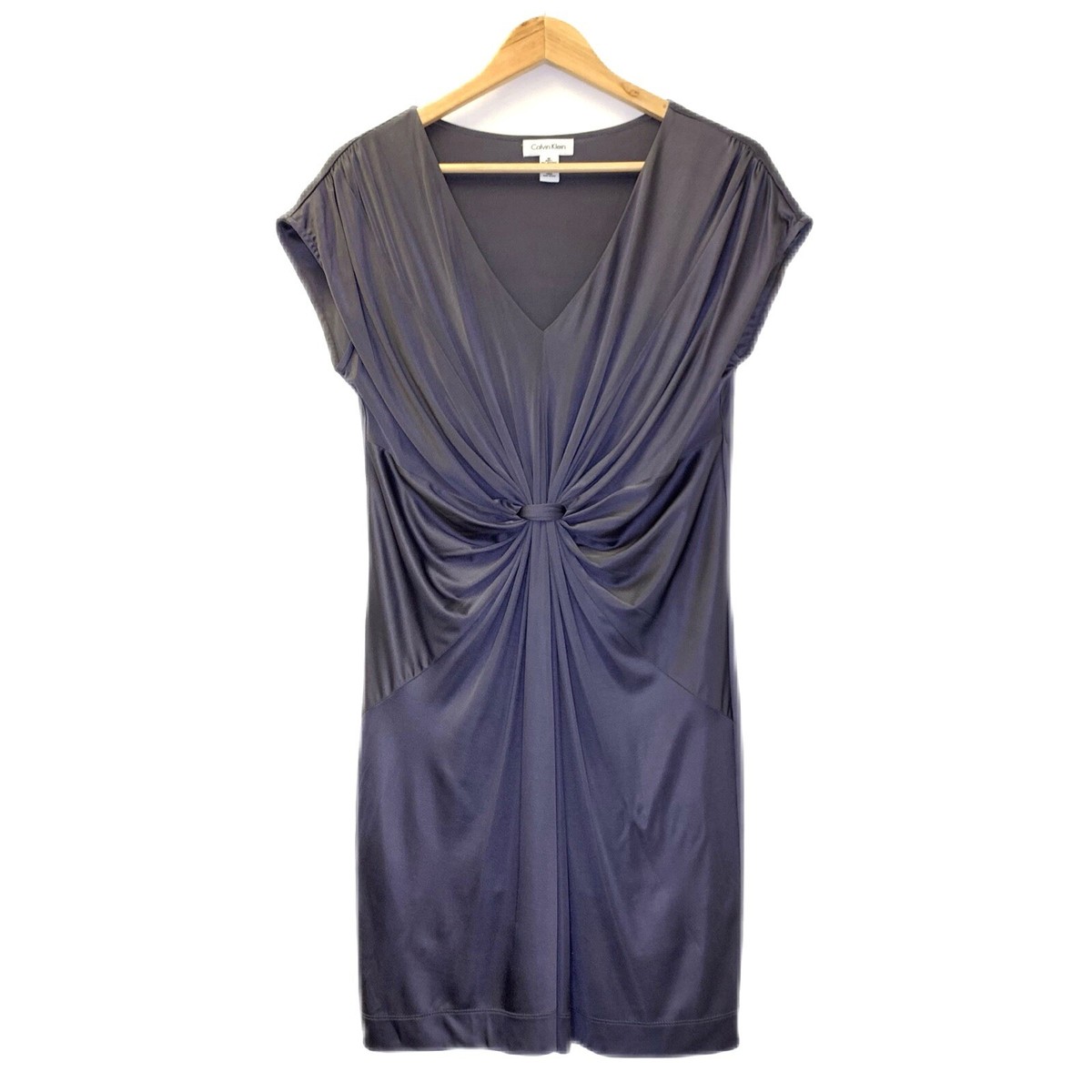 calvin klein knit dresses Calvin Klein Women's Tech Knit Short Sleeve Dress in Black Archroma