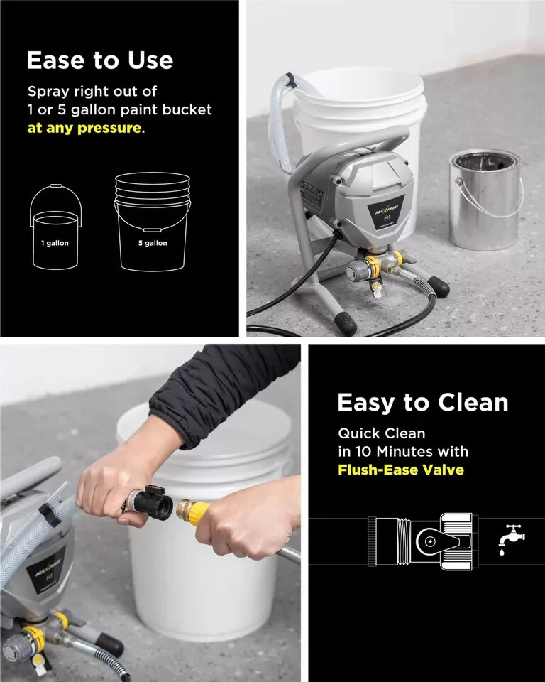 MaXpray M1 Airless Paint Sprayer, Highly Efficient ThinningFree