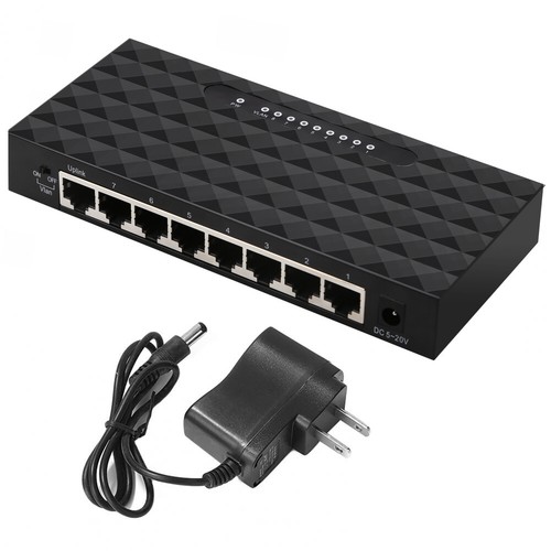 8-Ports 10/100/1000Mbps Unmanaged Ethernet Switch Home Network Hub Plug-and-Play - Picture 22 of 22