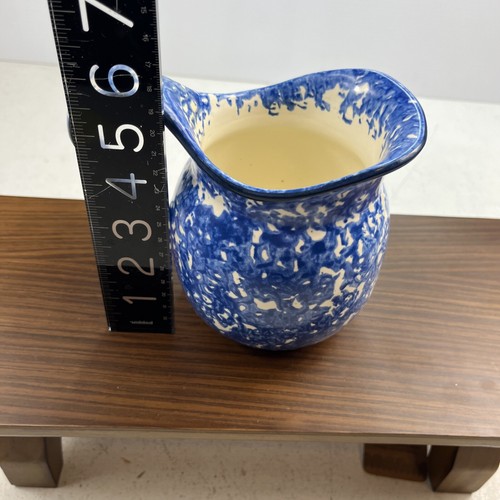 VINTAGE STANGL TOWN AND COUNTRY BLUE SPONGEWARE 24oz.PITCHER - Picture 9 of 15