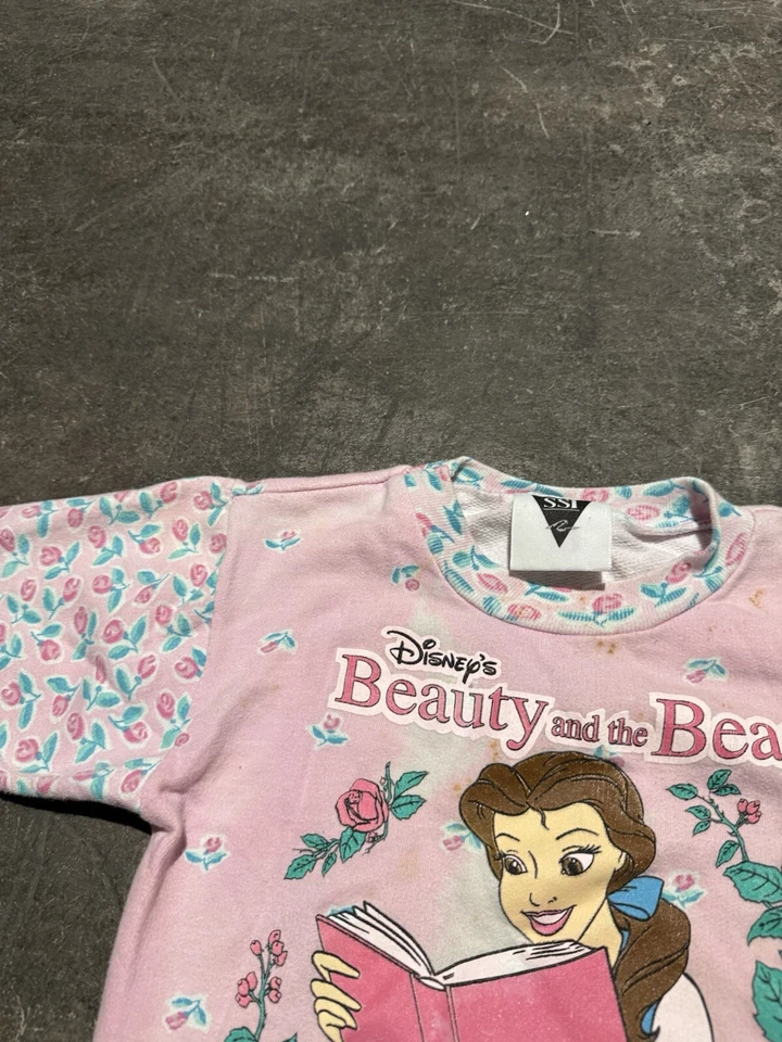 Sudadera De Colección Disney La Bella y la Bestia Niños Pequeños 4T Rosa Floral SSI Foto 4 de 4