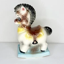Vintage Rocking Horse Pony Bank Gilner Mold G-618 Stan 1968 Piggy Bank 8” Tall
